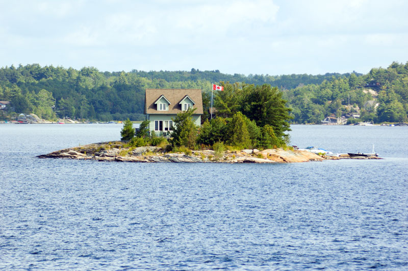 Local Island Cottage in an Ontario Lake. 